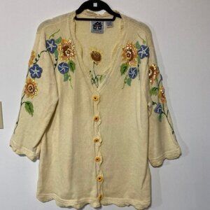 Storybook Knits “Sunny Sunflower” Vintage Used Sweater, Size L